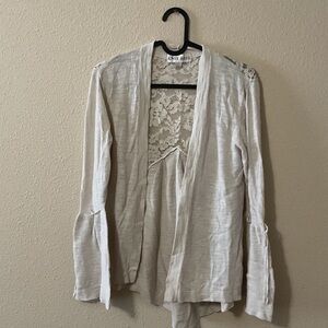 Knox Rose Cream Lace-Back Open Cardigan